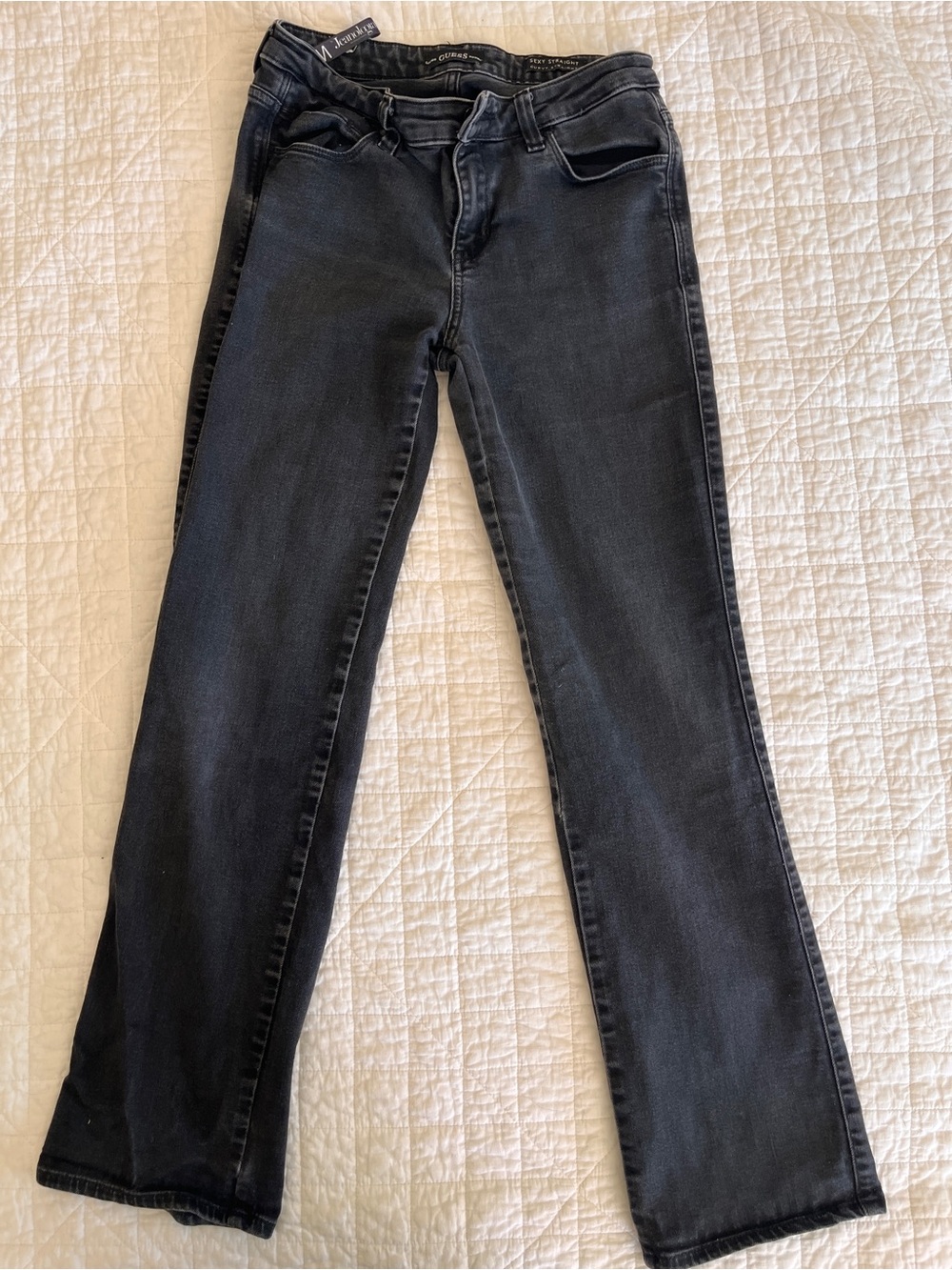 Guess Sexy Straight Curvy Straight Jeans Women’s 29x32 Black Stretch Denim